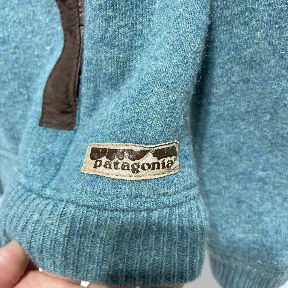 Vintage Patagonia Full Zip Jacket Womens Medium, Teal, Wool Blend, Pockets USA - Picture 2 of 12